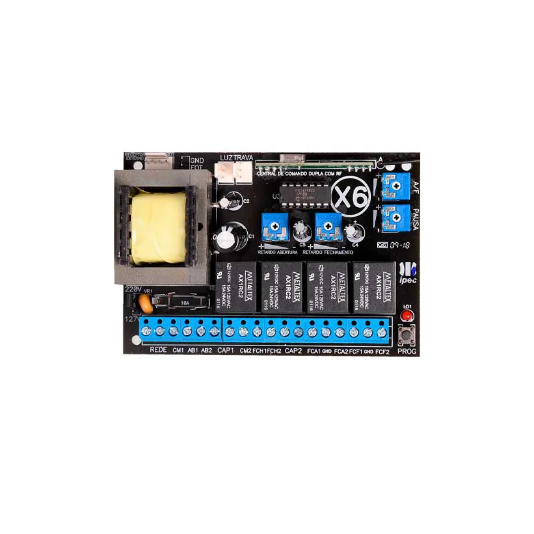 CENTRAL X6 DUPLA COM RECEPTOR - IPEC 433 MHZ