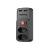 ADAPTADOR ELETRICO PRETO 2 TOMADAS 2 USB - EAC 202