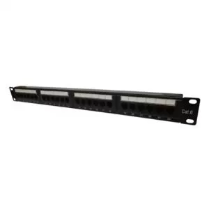 PATCH PANEL CAT.6E 24 PORTAS C/ GUIA