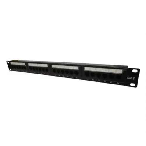 PATCH PANEL CAT.6E 24 PORTAS C/ GUIA